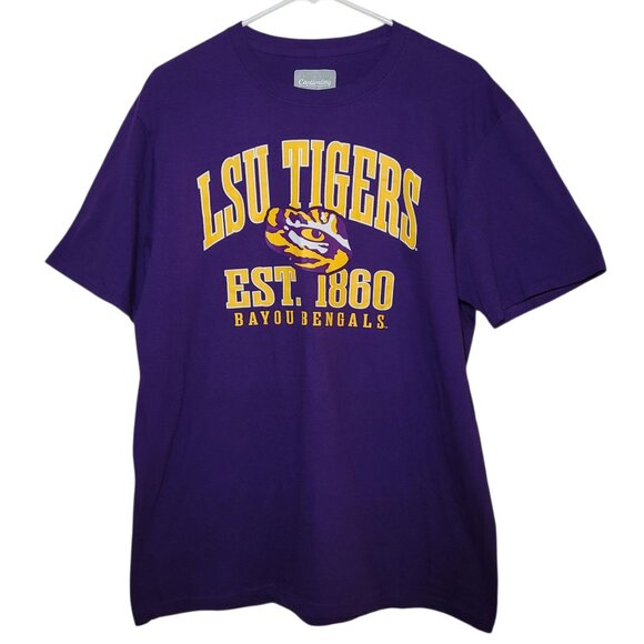 Captivating Other - Captivating LSU Tigers T Shirt Short Sleeve Purple Mens Large Collegiate Gameday